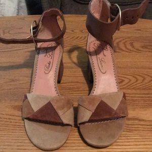 Brown tan faux suede shoes